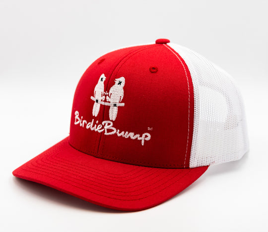 Birdie Bump Red on White Snapback White Logo