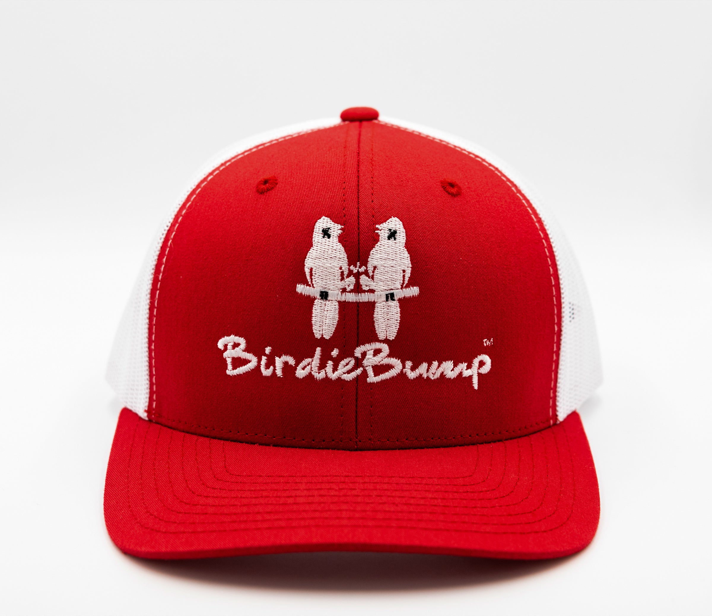Birdie Bump Red on White Snapback White Logo