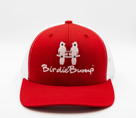 Birdie Bump Red on White Snapback White Logo