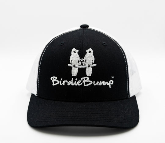 Birdie Bump Black on White Snapback White Logo