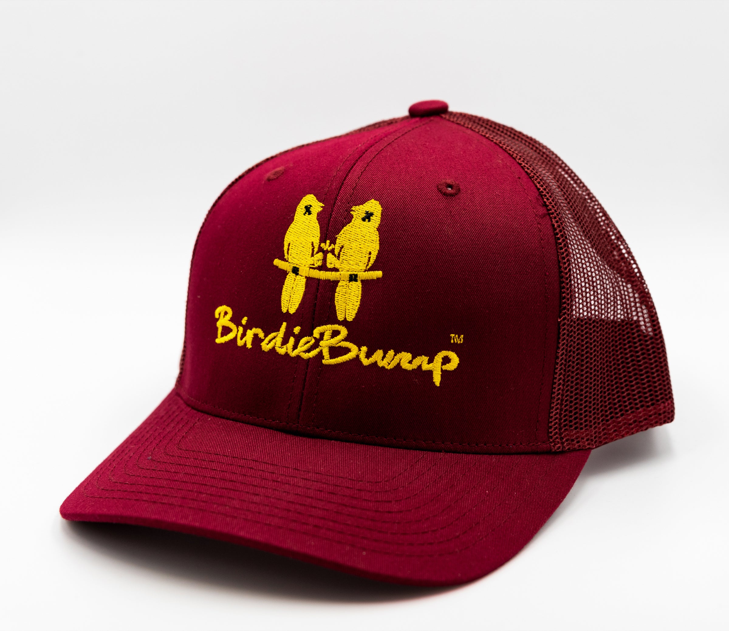 Birdie Bump Cranberry on Snapback Yellow Logo