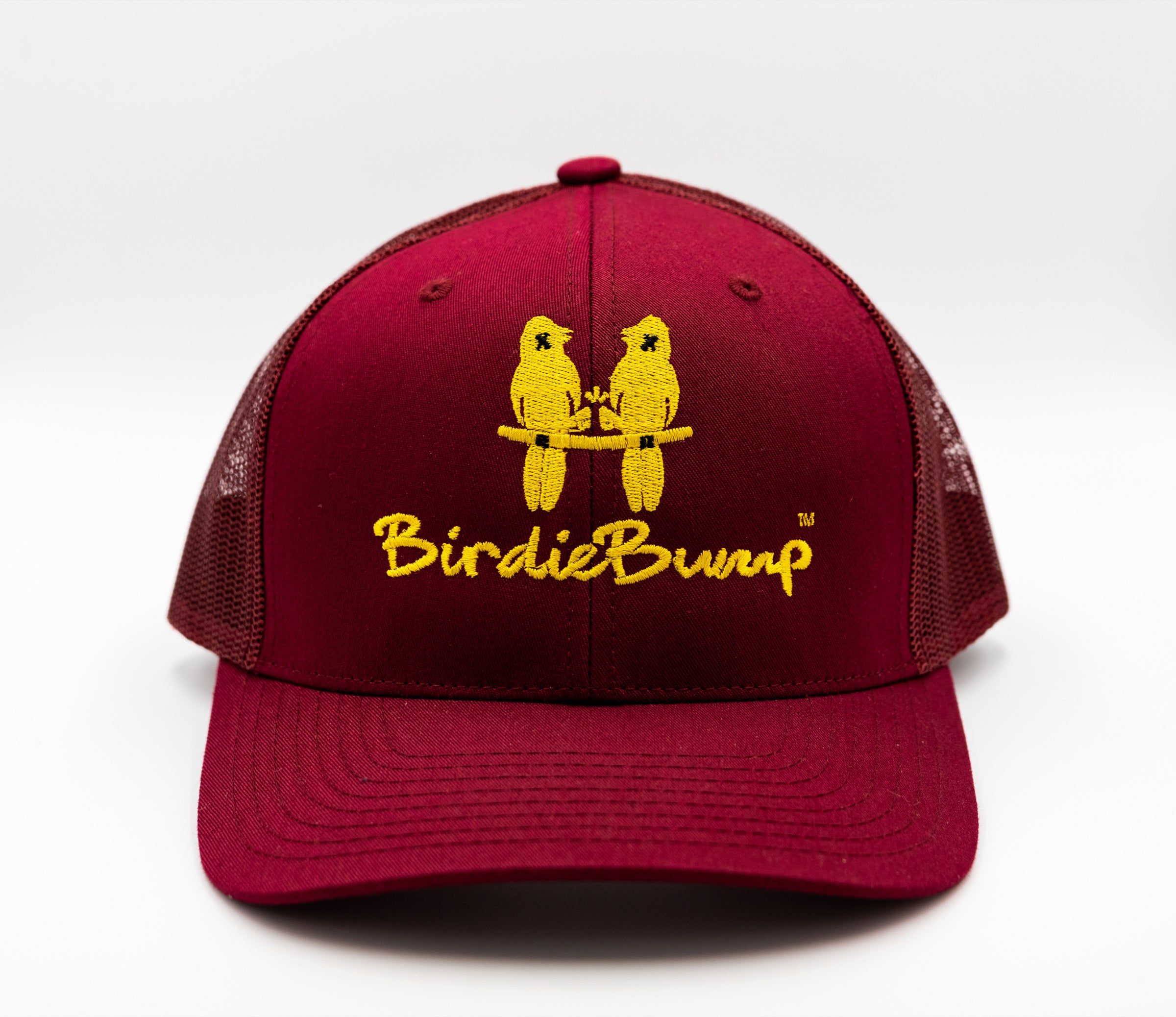 Birdie Bump Cranberry on Snapback Yellow Logo