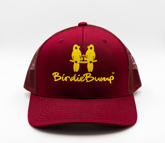 Birdie Bump Cranberry on Snapback Yellow Logo