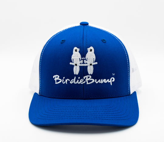 Birdie Bump Royal Blue on White Snapback White Logo