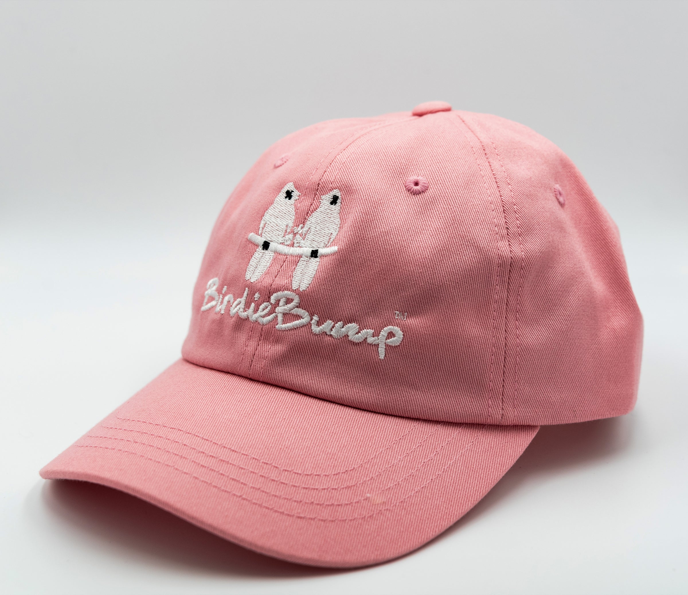 Birdie Bump Pink on Pink Dad Hat White Logo