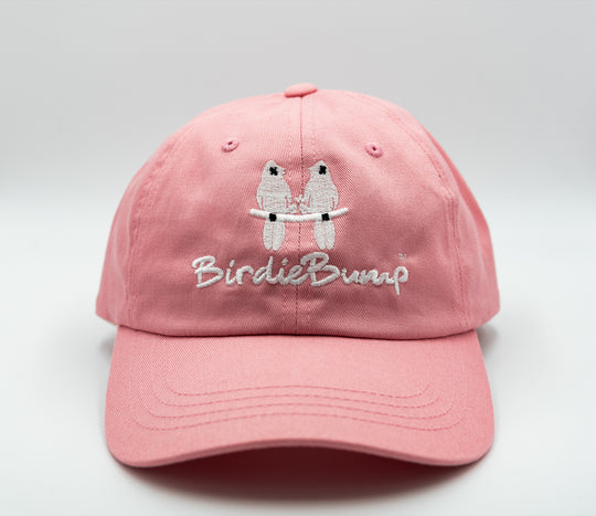 Birdie Bump Pink on Pink Dad Hat White Logo